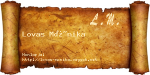 Lovas Mónika névjegykártya